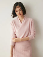 Pull femme croisé sur le devant – Élégant, ajusté et à manches longues