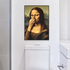 ANFINITE BathroomDecor™ Humoristisk Mona Lisa Lærredsprint
