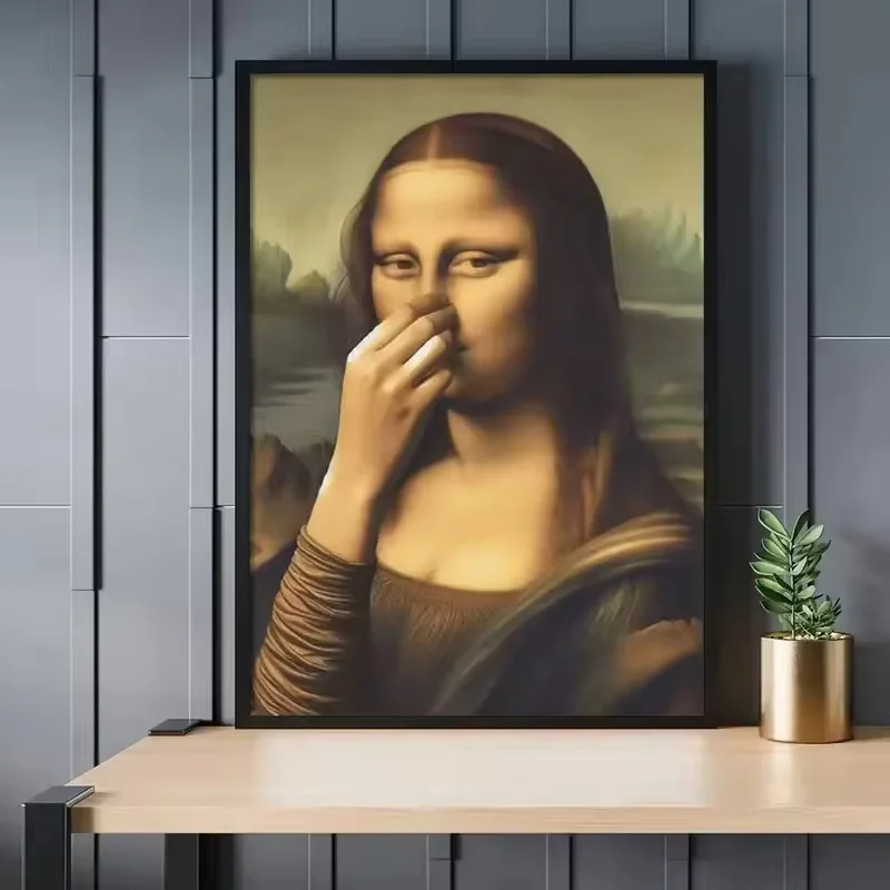 ANFINITE BathroomDecor™ Humoristisk Mona Lisa Lærredsprint