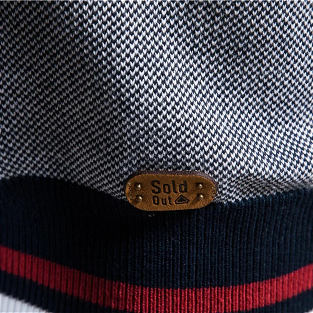 Cardigan Uomo Bicolore con Zip e Collo Alto a Coste