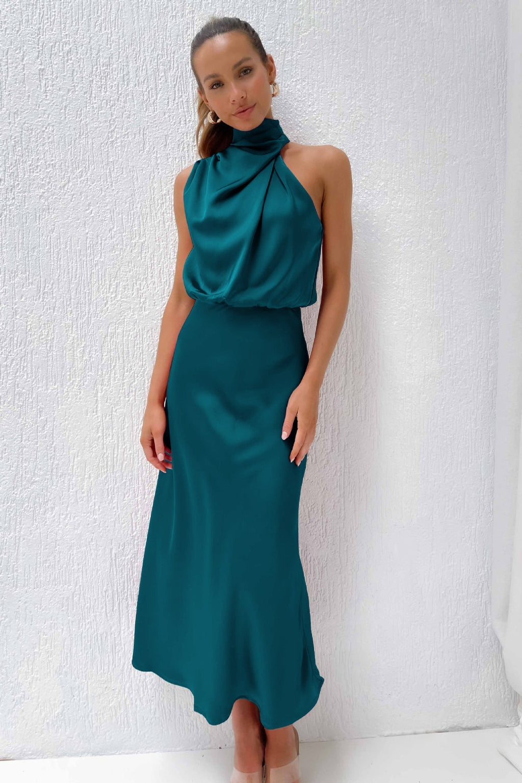 Abito da Sera Donna Elegante con Scollo Halter