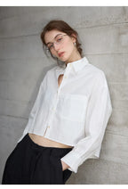 Chemise courte oversize pour femme, 100 % lin