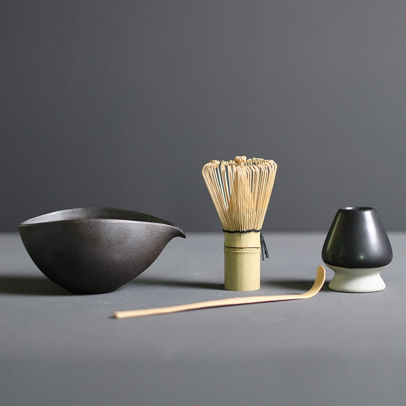 Set di Matcha 4 Pezzi | Bambù e Ceramica Premium