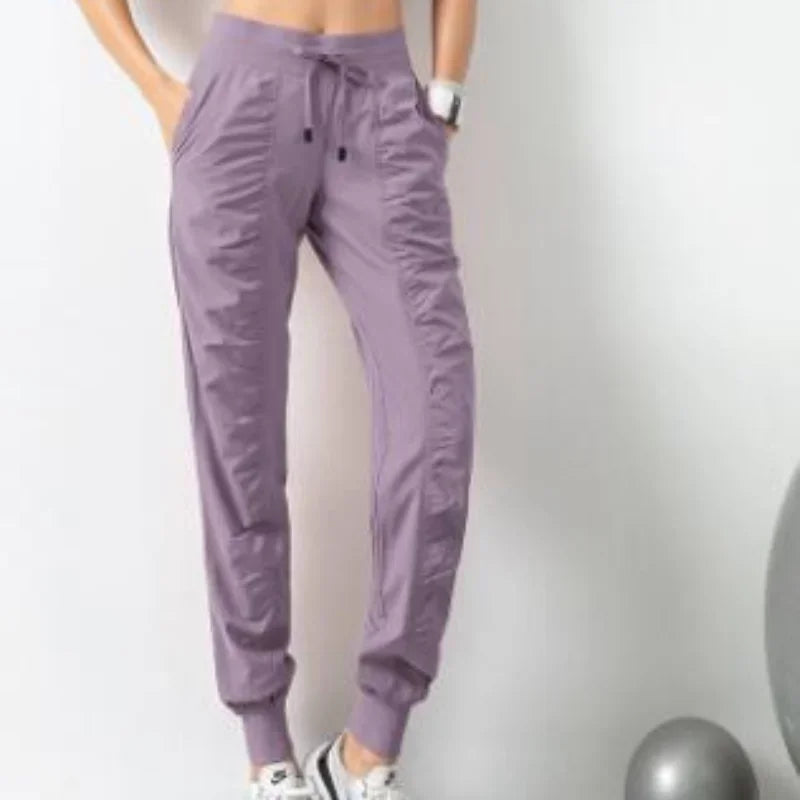 Pantalon jogger léger pour femme - sportif à séchage rapide avec cordon de serrage