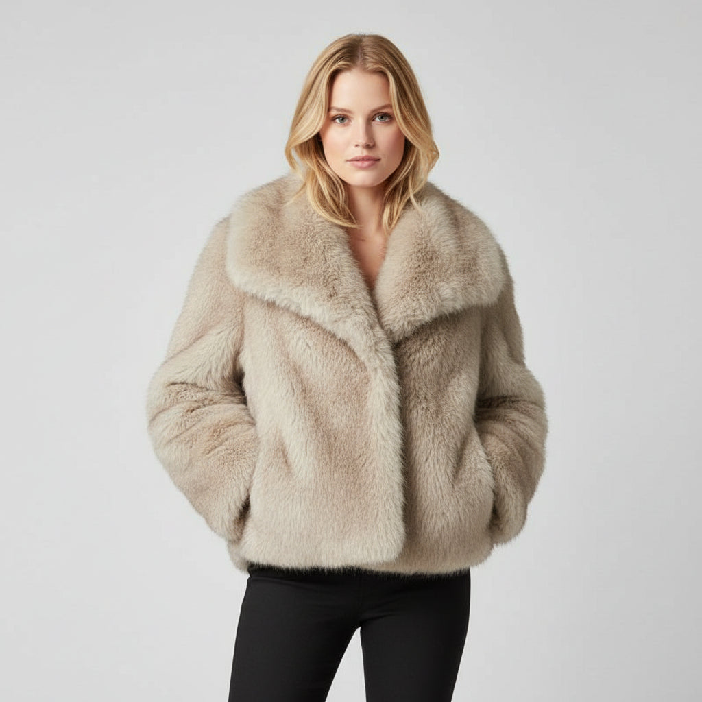 JILL V. - Varm dame vinterjakke i kunstpels