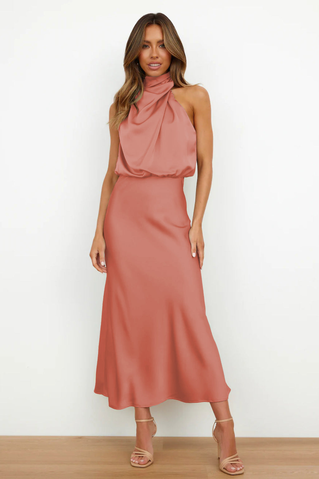 Abito da Sera Donna Elegante con Scollo Halter
