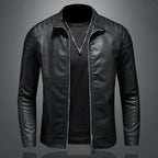 Giacca Biker Uomo in Pelle con Spalle Trapuntate