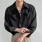 Camicia Casual Uomo con Tasche Applicate