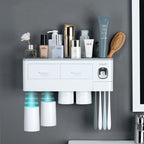 Attrezzatura Intelligente per il Bagno | Include dispenser per dentifricio, porta spazzolini e cassetti per la conservazione