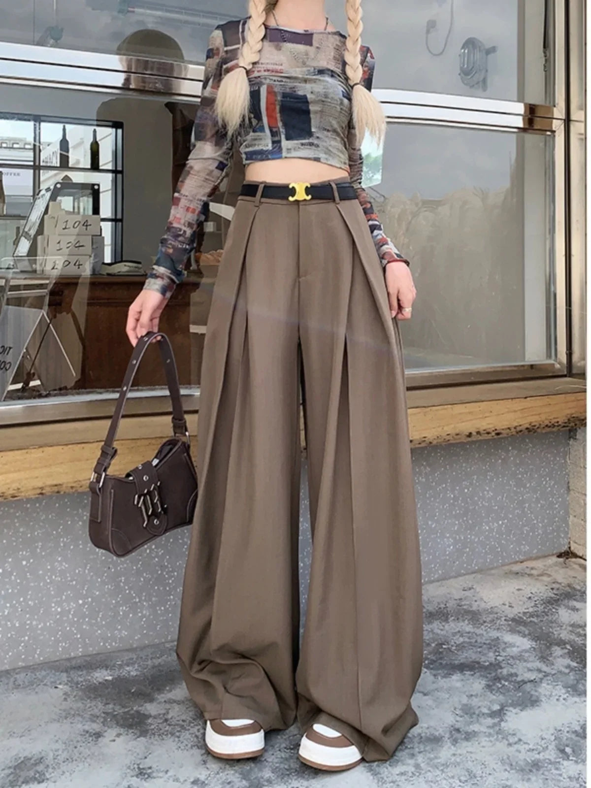 Pantaloni Donna Flare a Vita Alta
