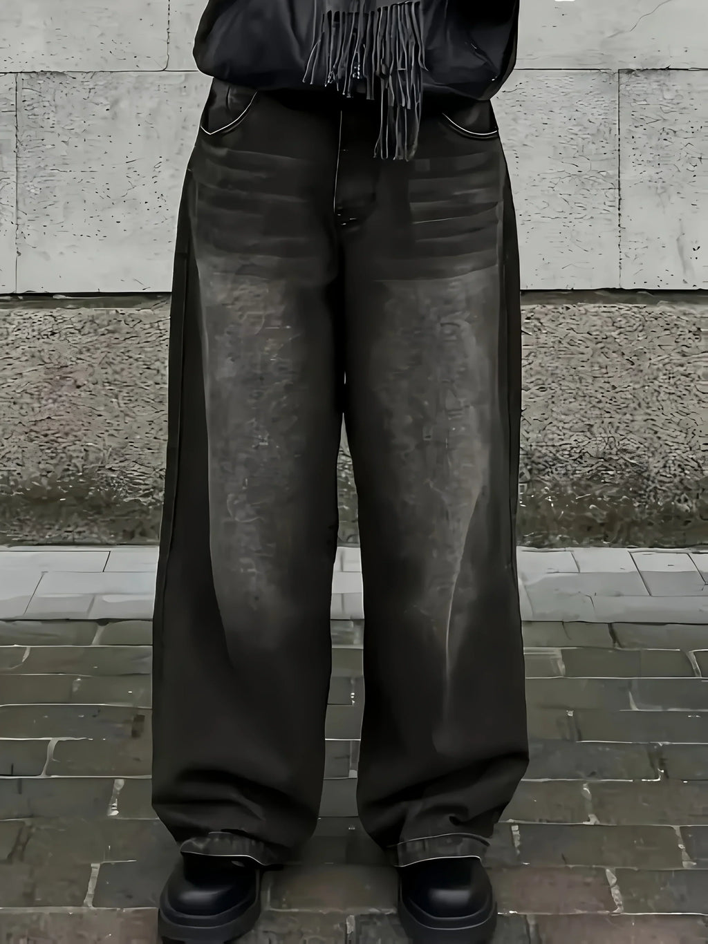 Jean baggy homme à jambe large - denim streetwear imprimé