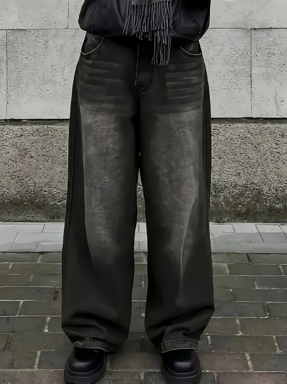 Jean baggy homme à jambe large - denim streetwear imprimé