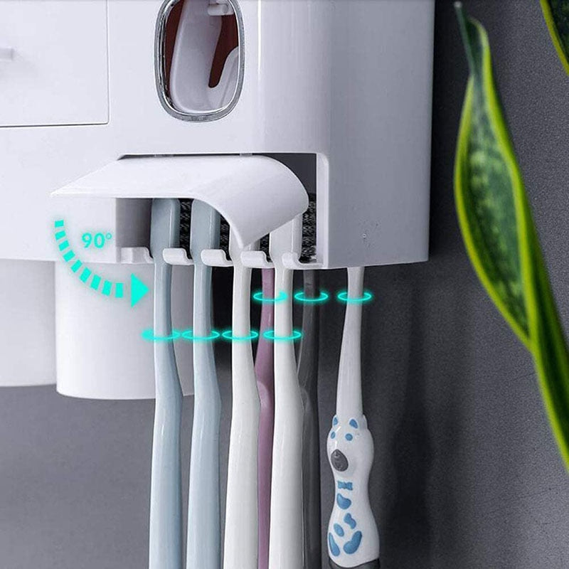 Attrezzatura Intelligente per il Bagno | Include dispenser per dentifricio, porta spazzolini e cassetti per la conservazione