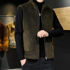 Chaleco de hombre reversible de forro polar sherpa con cremallera – Calidez y comodidad invernal