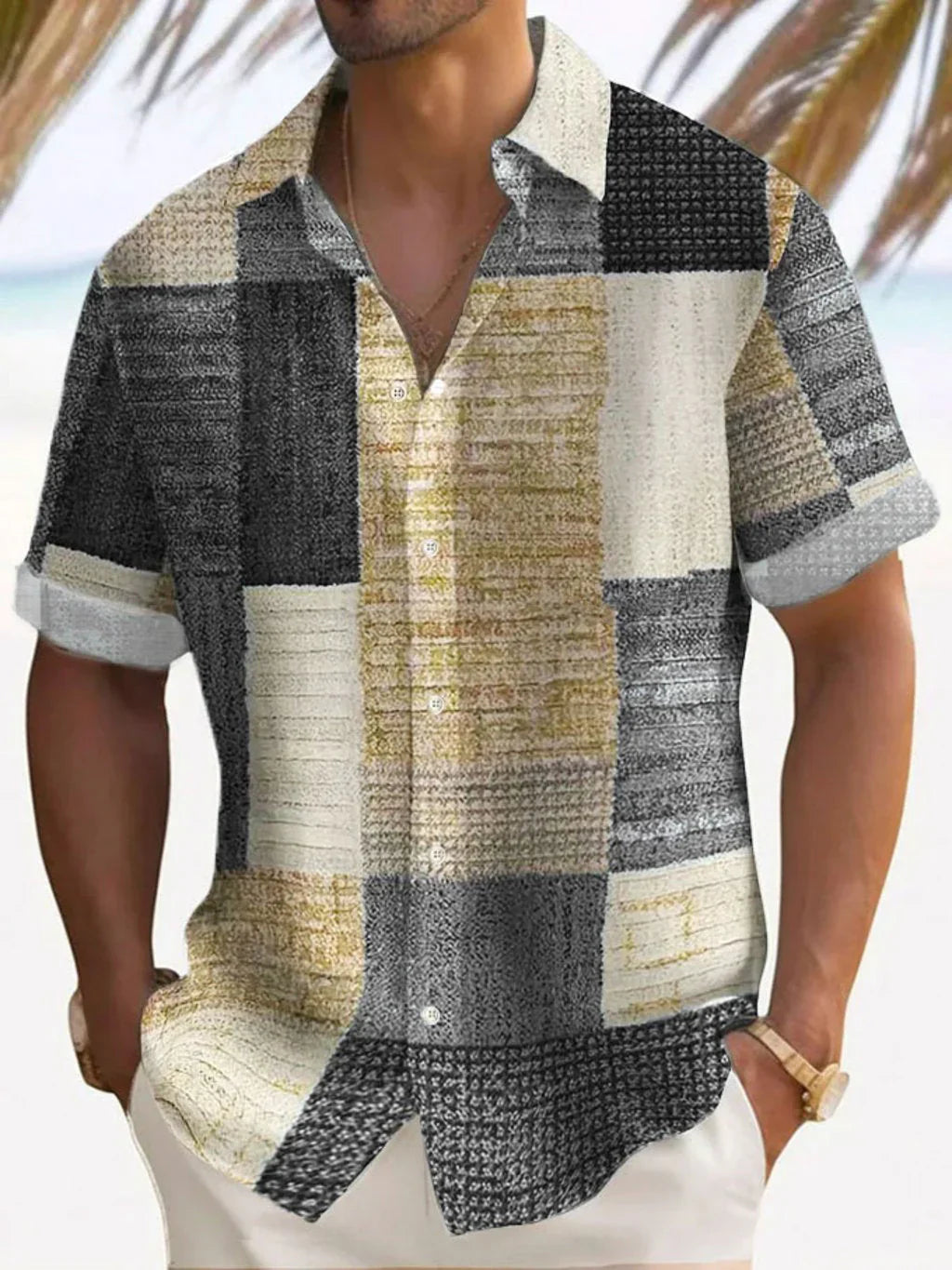 Camicia Elegante a Quadri da Uomo – Design Moderno con Dettagli Raffinati