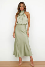 Abito da Sera Donna Elegante con Scollo Halter