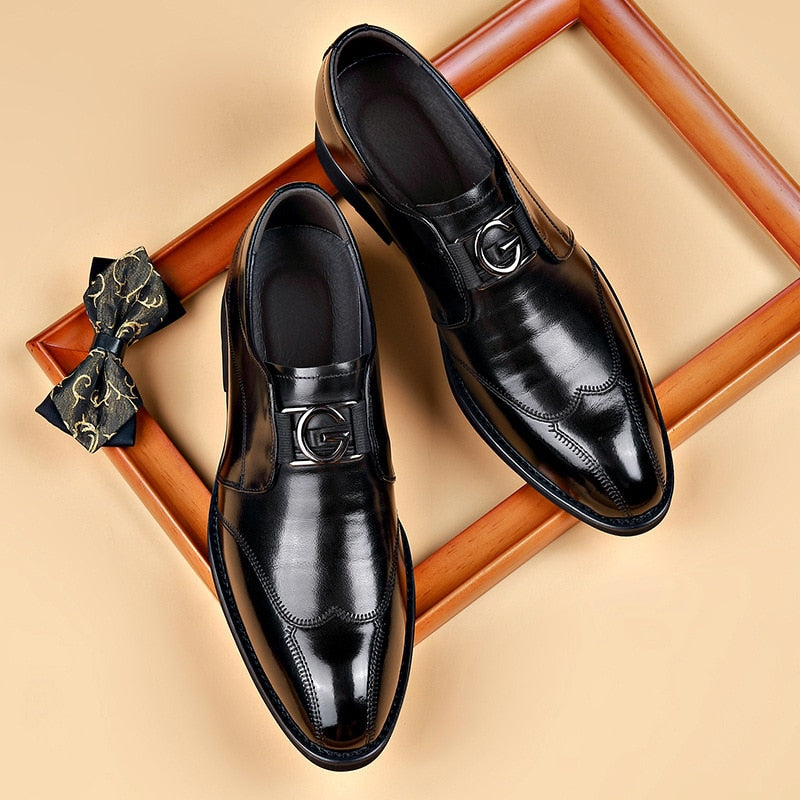 Zapatos elegantes de piel para hombre con hebilla Monk Strap - Estilo refinado para la oficina y ceremonias