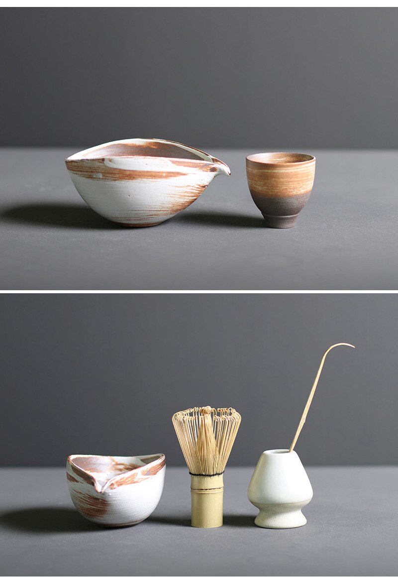Set di Matcha 4 Pezzi | Bambù e Ceramica Premium