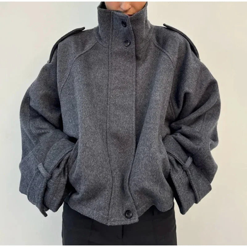 Giacca Invernale Donna Oversize con Collo Alto