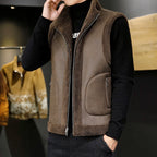 Chaleco de hombre reversible de forro polar sherpa con cremallera – Calidez y comodidad invernal