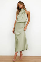 Abito da Sera Donna Elegante con Scollo Halter