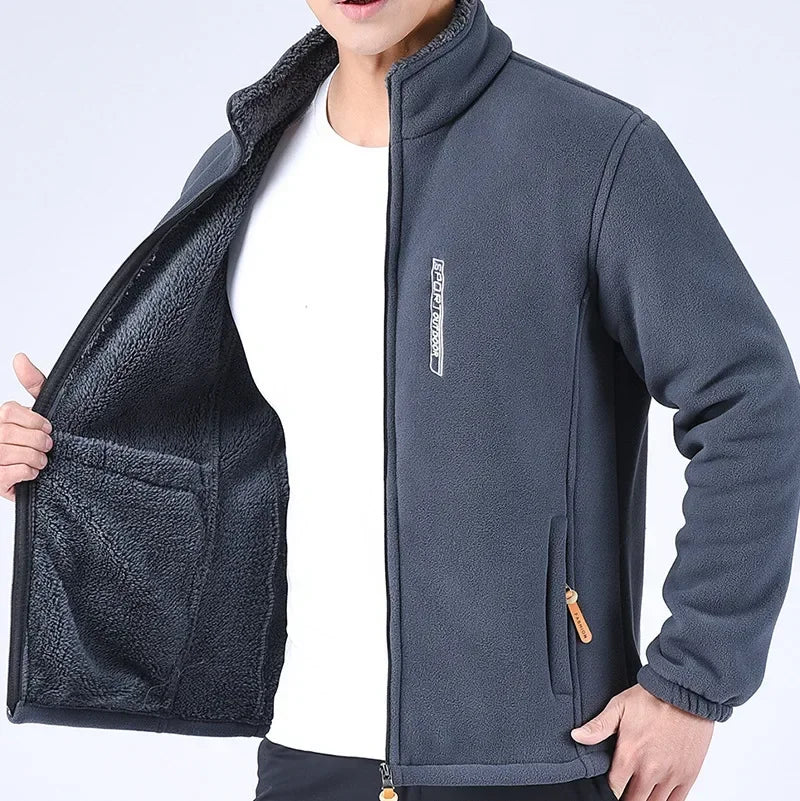 Giacca Uomo in Pile Pesante con Zip Integrale e Collo Alto