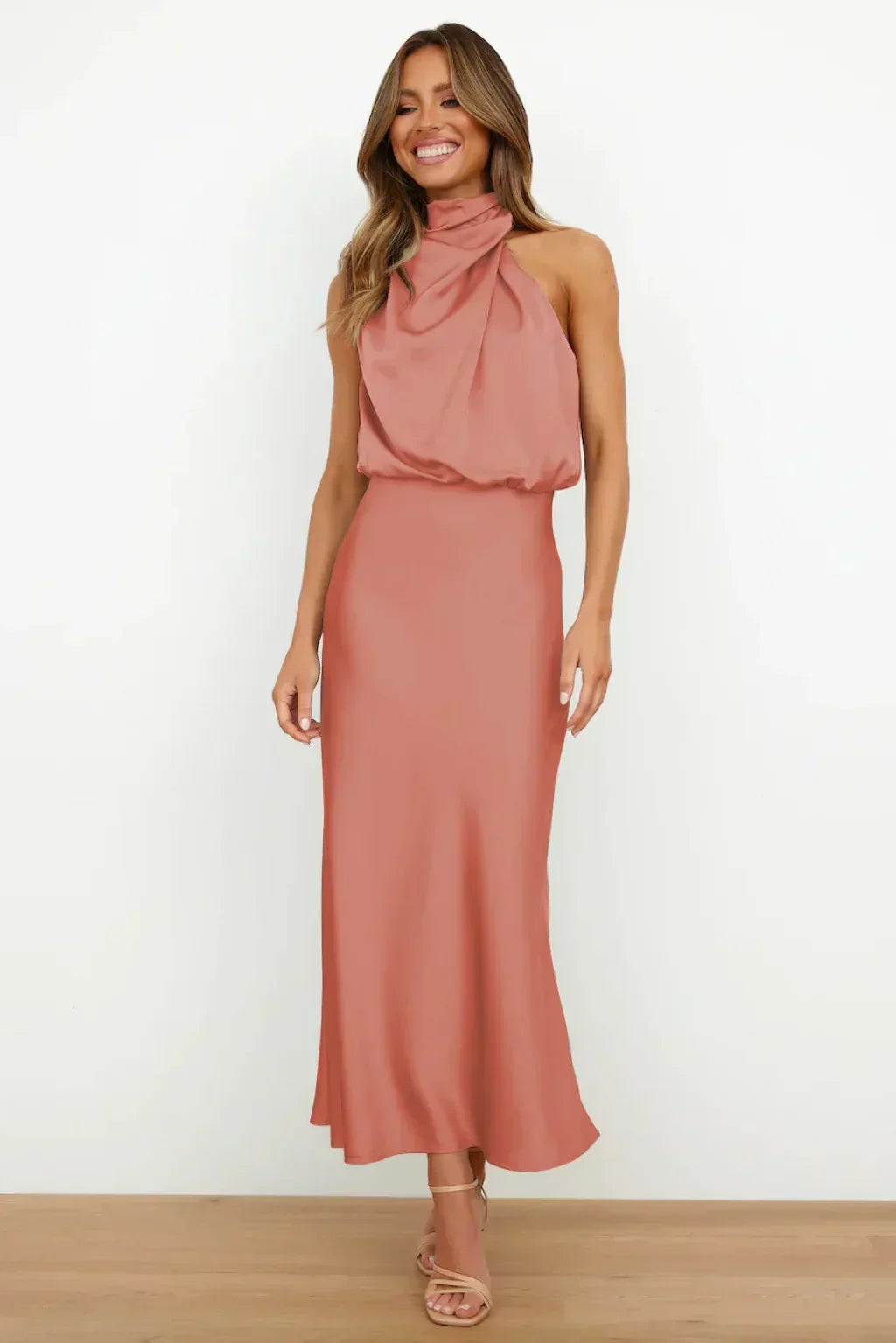 Abito da Sera Donna Elegante con Scollo Halter