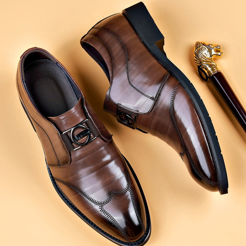 Zapatos elegantes de piel para hombre con hebilla Monk Strap - Estilo refinado para la oficina y ceremonias