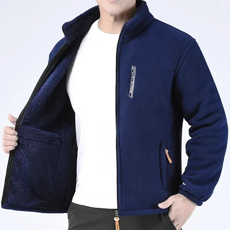 Giacca Uomo in Pile Pesante con Zip Integrale e Collo Alto