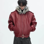 Giubbotto Bomber Uomo in Ecopelle con Cappuccio in Pelliccia Sintetica – Stile Urban Invernale
