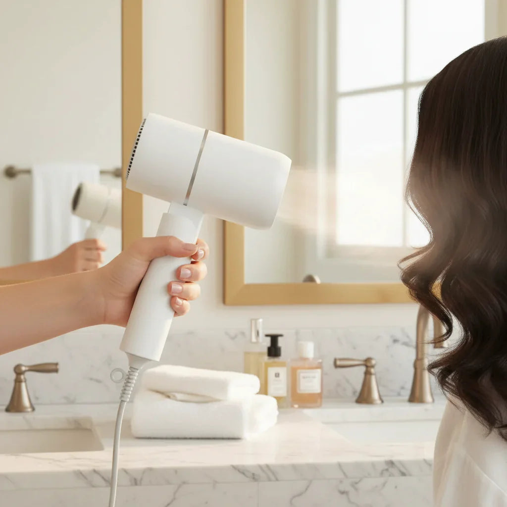 Asciugacapelli Ionico Pieghevole – Compatto, Leggero e Pronto per Viaggiare con Tecnologia Anti-Frizz