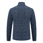 Cardigan Uomo Testurizzato con Zip Integrale e Collo Alto