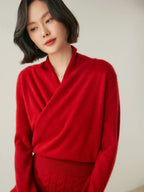 Pull femme croisé sur le devant – Élégant, ajusté et à manches longues