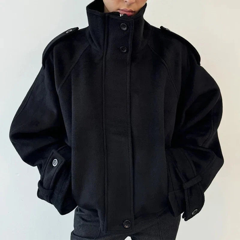 Giacca Invernale Donna Oversize con Collo Alto