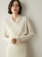 Pull femme croisé sur le devant – Élégant, ajusté et à manches longues