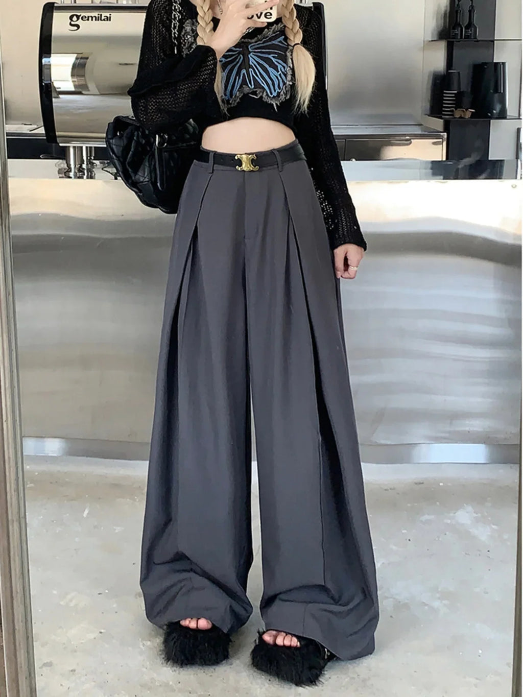 Pantaloni Donna Flare a Vita Alta