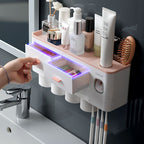 Attrezzatura Intelligente per il Bagno | Include dispenser per dentifricio, porta spazzolini e cassetti per la conservazione