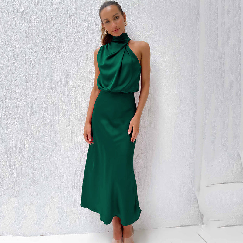 Abito da Sera Donna Elegante con Scollo Halter
