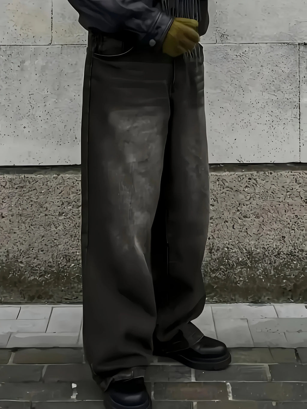 Jean baggy homme à jambe large - denim streetwear imprimé