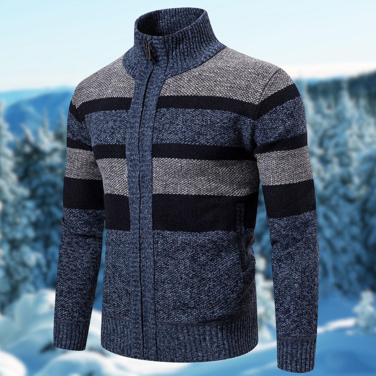 Pull homme à rayures en maille légère - Élégant, doux et respirant