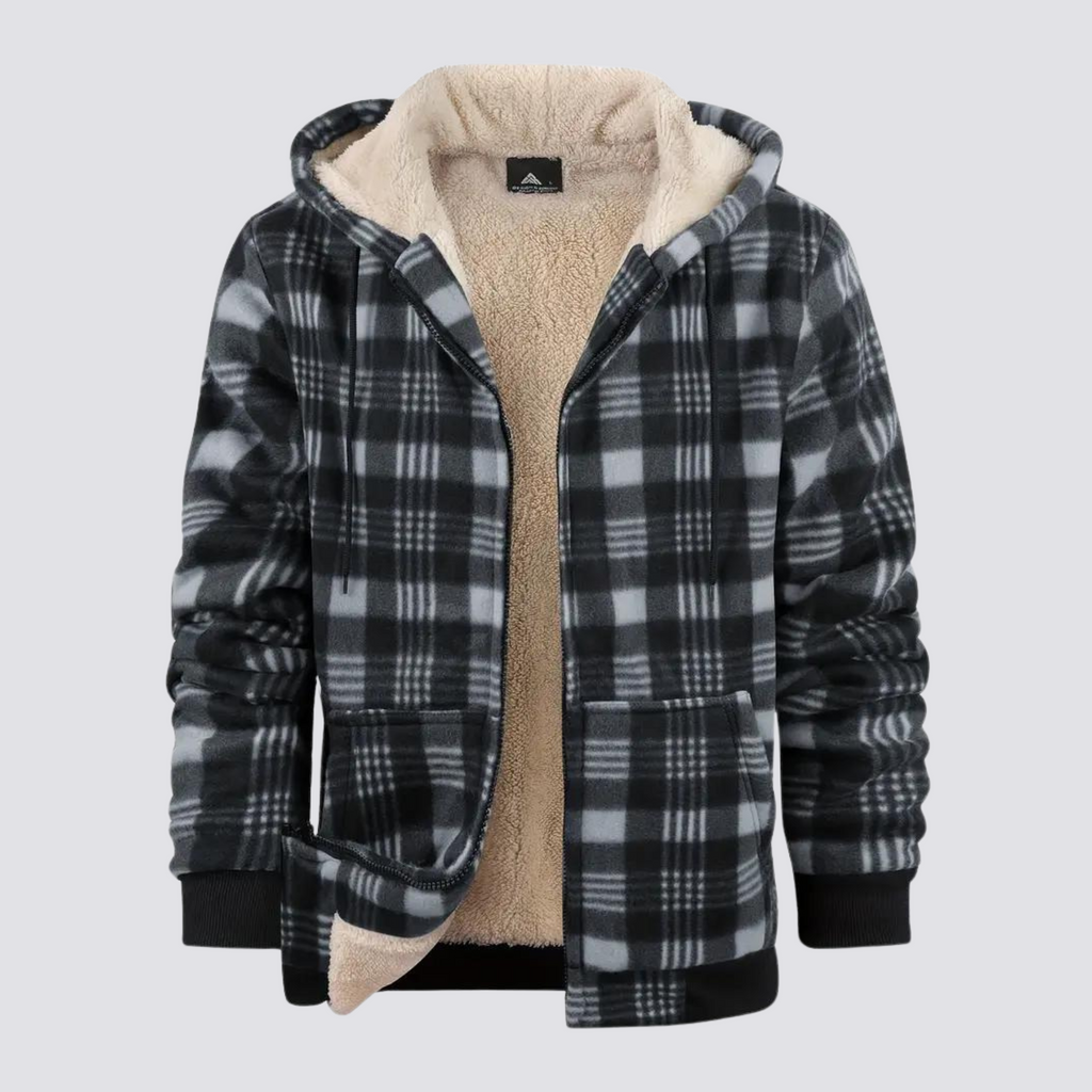 ANFINITE – Giacca Fleece Foderata con Cappuccio per Uomini | Calda, Morbida & Antivento