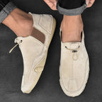 Mocassini Uomo in Vera Pelle con Coulisse – Scarpe Slip-On Traspiranti con Inserti in Mesh