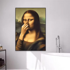 ANFINITE BathroomDecor™ Humoristisk Mona Lisa Lærredsprint