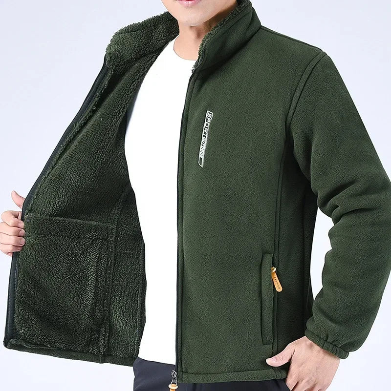 Giacca Uomo in Pile Pesante con Zip Integrale e Collo Alto