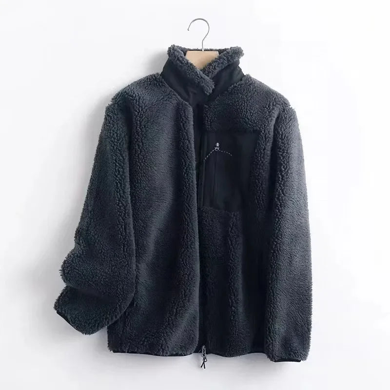Giacca Unisex in Sherpa Fleece con Zip