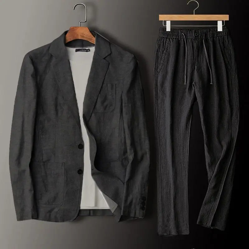 Completo Elegante in Lino da Uomo – Stile Raffinato per le Giornate Estive