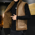 Chaleco de hombre reversible de forro polar sherpa con cremallera – Calidez y comodidad invernal