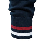 Cardigan Uomo Bicolore con Zip e Collo Alto a Coste