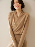 Pull femme croisé sur le devant – Élégant, ajusté et à manches longues