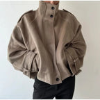 Giacca Invernale Donna Oversize con Collo Alto